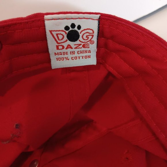 Lone Star Texas Mens Red Baseball Cap Strapback Fishing / Anytime Hat - Dog Daze - Picture 6 of 9